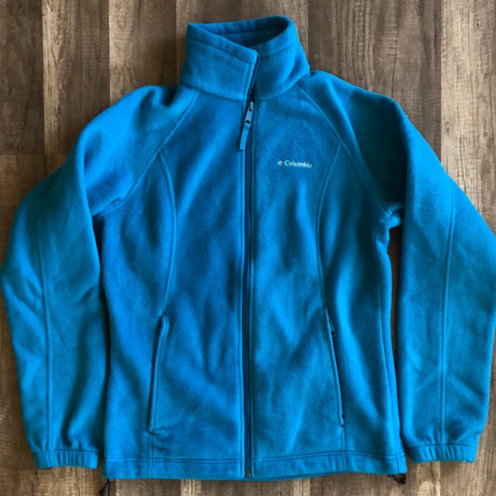 Columbia Blue Teal Zip Up Fleece Small